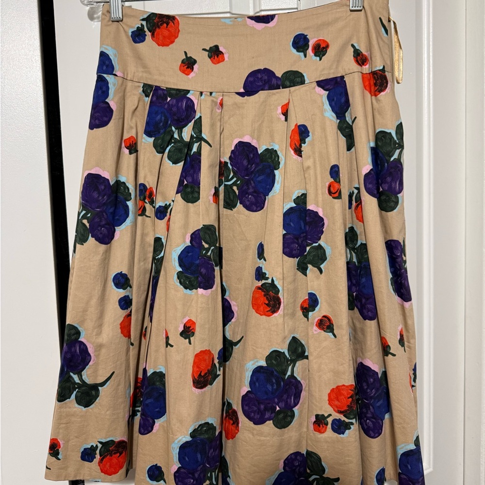 Odille A-Line Skirt with Bold Floral Design